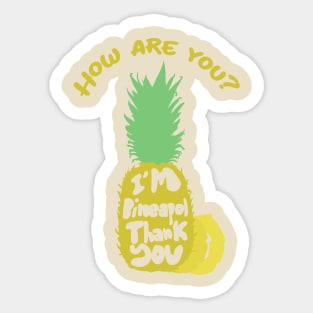 Funny Cool Summer Pineapple Tropical Design Sticker